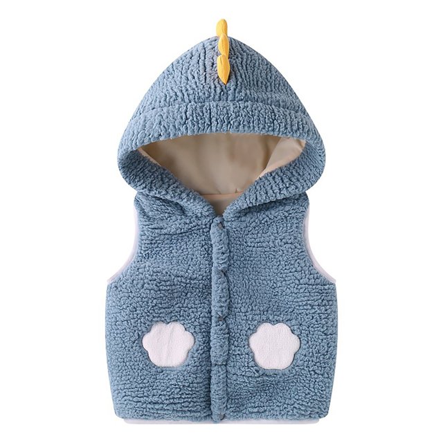 FAOWME Toddler Windproof Vest For Boys Girls Outdoor Solid Color Baby Jacket In Large Sizes For And Everyday Wear Blue 3-6 Months