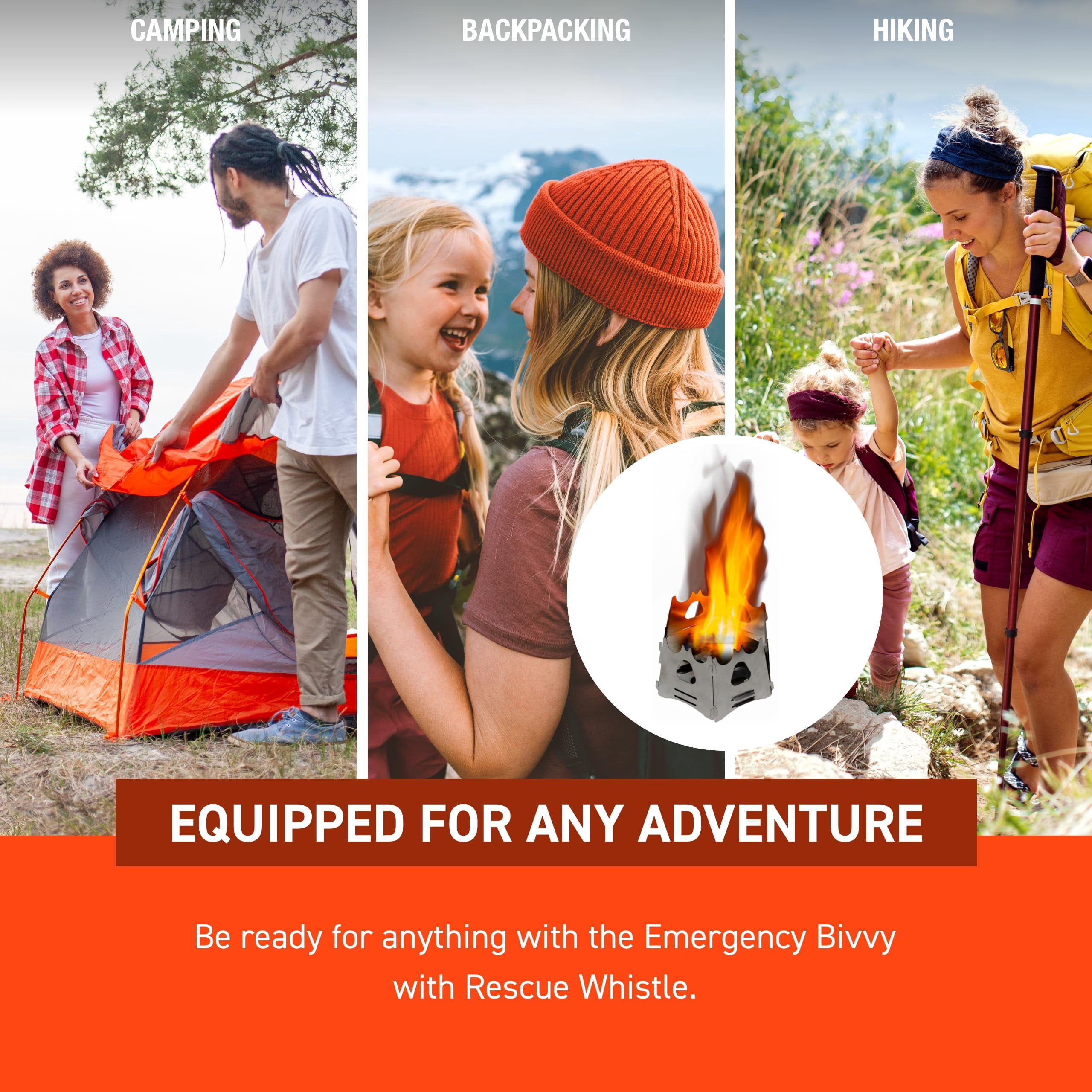 Survive Outdoors Longer 90% Emergency Bivvy - Comes With Whistle & Tinder Paracord Drawstring Add To Kit Hiking Gear Waterproof  Windproof Tear-resistant