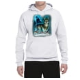 thumbnail image 2 of Wild Bobby, Wolf Howling At the Full Moon Wolf Pack Animal Lover Unisex Graphic Hoodie Sweatshirt, White, Small, 2 of 3