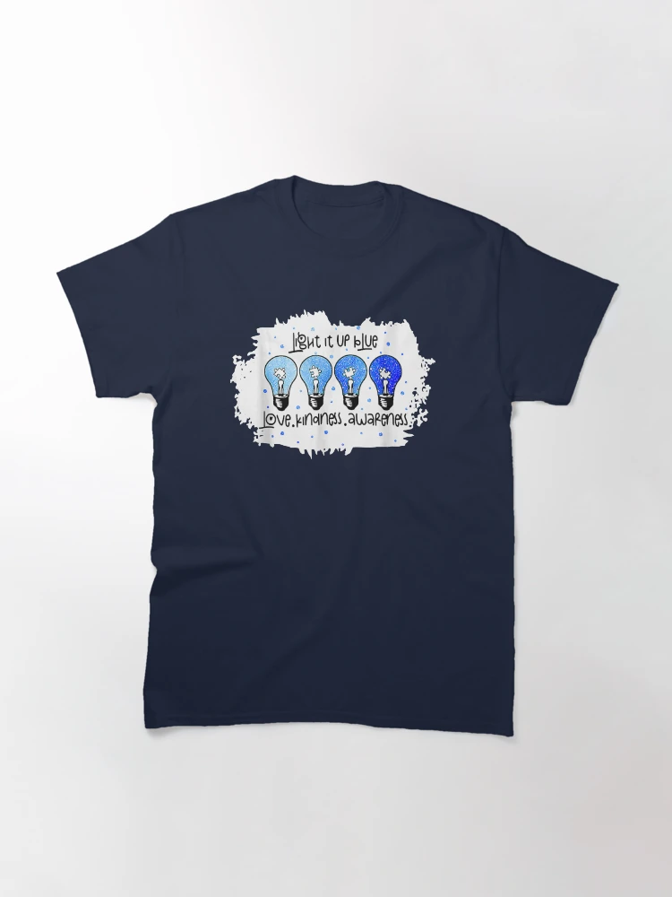 Autism Awareness Shirt Light It Up Blue Rainbow Puzzle Piece Graphic T-Shirt Autism Awareness Month Tee