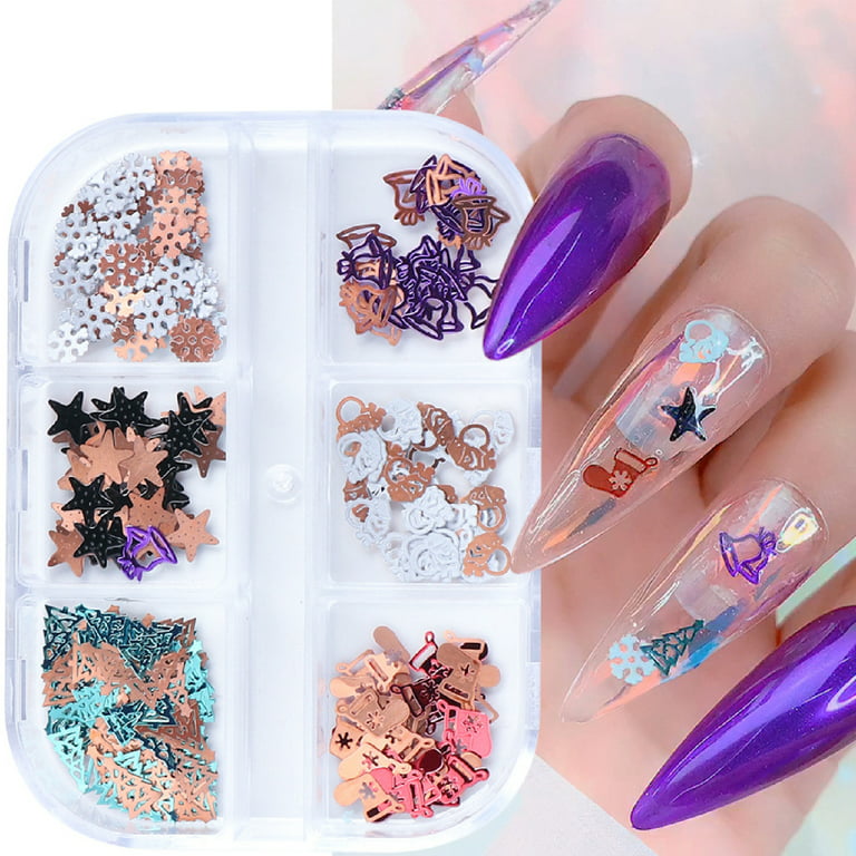 Holographic Winter Snowflake Glitter Flakes Nail Art Decorations