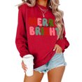 thumbnail image 2 of Wutalume Women's Relaxed Fit Character Print Round Neck Long Sleeve Sweatshirt, Soft and Cozy Top for Casual and Daily Wear, with a Trendy Print and Comfortable Fit,Red XL, 2 of 3