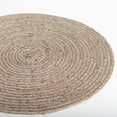 thumbnail image 3 of Natural With Navy Blue And White Stripes Round Rug, 3 of 3