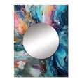thumbnail image 2 of Designart "Aqua Symphony Teal Pink Harmony" Abstract Mirror Wall Decor - Modern Teal Abstract Large Mirror Wall Decor For Bedroom - 32" x 24" Inch, 2 of 5