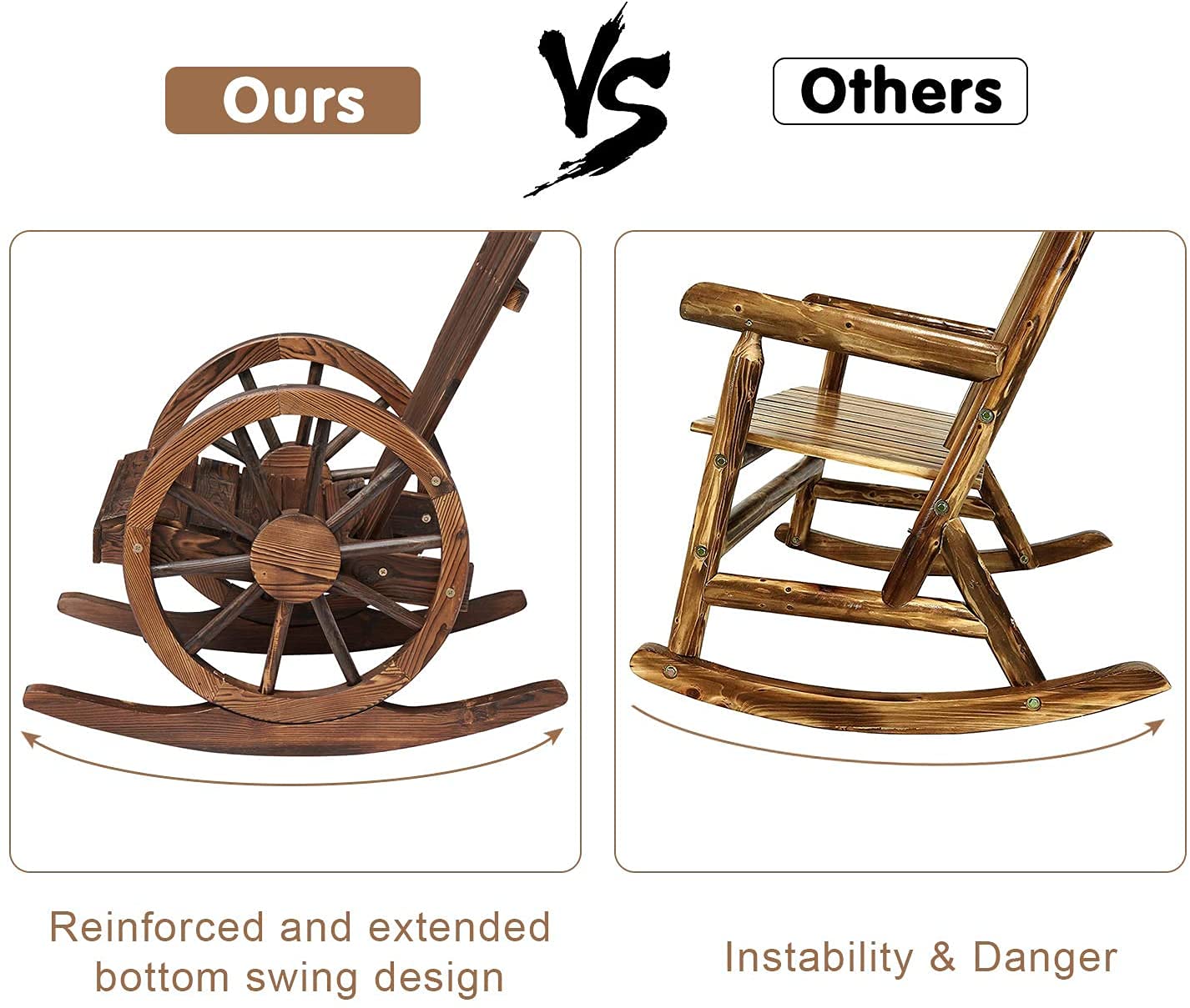 Buy Kinbor Wooden Outdoor Rocker Porch Slat Back Rocking Chair Online