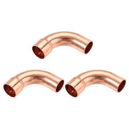 Uxcell 90 Degrees Elbow Copper Pipe Fitting Short Turn Brazing Connection for Cooling Solar 3/4 Inch