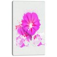 thumbnail image 2 of Pink Flowers Sketch with Color Splashes - Floral Canvas Art Print, 2 of 3