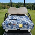thumbnail image 2 of COEQINE Golf Cart Seat Cover Towel with Foldable Design and Carry Handle, Universal 51.2"x30.3", Comfort Quilted Polyester, 4 Front Pockets, Easy to Clean, Blue Peacock Floral, 2 of 8