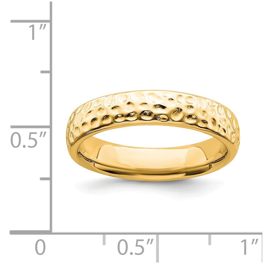 Sterling Silver Stackable Gold-Flashed Ring - 4.0 Grams - Size 9