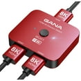 thumbnail image 1 of GANA HDMI 2.1 Switch, 8K HDMI Switcher Splitter Bidirectionnel 2 en 1 Sortie, 4K120Hz, 8K60Hz, 48Gbps Aluminium Ultra HD HDMI Hub Compatible avec PS5/4, 1 of 3