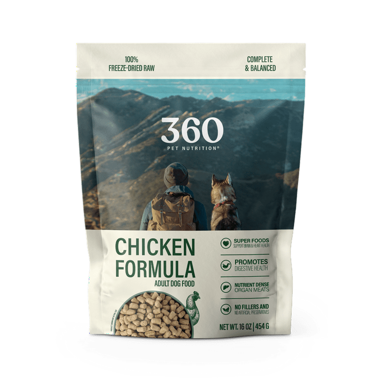 360 Pet Nutrition Freeze Dried Chicken Dog Food, 16 oz photo 1