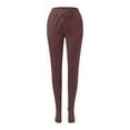 thumbnail image 5 of Letdown Winter Ski Base Pants for Women Thermal Footies Trousers, Solid Lined Warm Pants with Pockets (Coffee,XXL), 5 of 8
