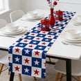 thumbnail image 2 of XGFHYJEH Fourth of July Independence Day Table Runner, Memorial Day Patriotic Washable Polyester Table Decoration 13 × 72 Inch Table Runner for Home Kitchen Dining Farmhouse Room Party Decor, 2 of 5