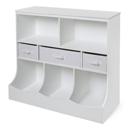 Storage Boxes Baskets - Badger Basket Combo Bin Storage Unit with Three Baskets - White