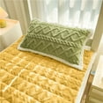 thumbnail image 4 of Yokan Flannel Mattress Upholstery, Soft Warm Bed Mattress for Cold Weather, Non-Slip Polyester Mattress Pad, Cozy Bedding for Winter, Available in Green/Gray/Yellow/White, Ideal for Home Use, 4 of 7