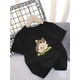 thumbnail image 1 of 1pc Girls' Cartoon Hamster Print T-Shirt, Cotton Blend Crew Neck Short Sleeve Top, Casual Comfortable Summer Tee with Slight Stretch, Outdoor Activity Appropriate - 95% Cotton, 5% Spandex, 1 of 6