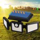 thumbnail image 2 of Luz de seguridad con sensor de movimiento solar, potente foco de pared para exteriores con 3 cabezales, 550 lúmenes JAMW Sencillez, 2 of 5