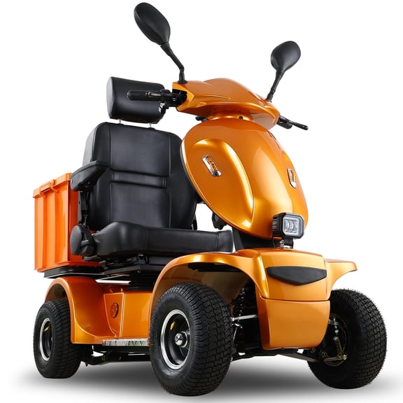QEEKA Mobility Scooters for Adults & Seniors,1000W Heavy Duty All Terrain Handicap Scooter,500 LB Capacity 33 Miles Long Range with 3-Speed Control，Orange