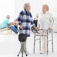 thumbnail image 5 of Bastón plegable con capacidad de 440 lb, asiento y altura ajustable, con trípode y taburete para senderismo, masaje, cuadrado, color negro., 5 of 5