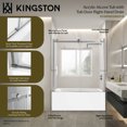 thumbnail image 6 of Kingston Brass KVTAP6032R22C8 60-Inch Acrylic Rectangular 3-Wall Anti-Skid Alcove Tub Combo with Tub Door (Right Hand Drain) in White/Brushed Nickel, 6 of 9