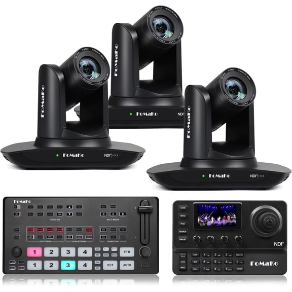 FoMaKo 20x NDI PTZ Camera Bundle(FMK20UH NDI x3 M1 KC606N)