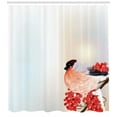 thumbnail image 3 of Ambesonne Rowan Shower Curtain, Christmas Themed Nature, 69"Wx84"L, Salmon Red Brown, 3 of 3