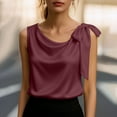 thumbnail image 2 of Fewfanhot Shirts for Women Tank Tops V Neck Tops for Women Dressy Casual Blouses Sleeveless Silk Shirts, 2 of 7