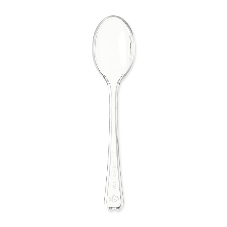 Way To Celebrate Disposable Plastic Cocktail Spoons, Clear, 48