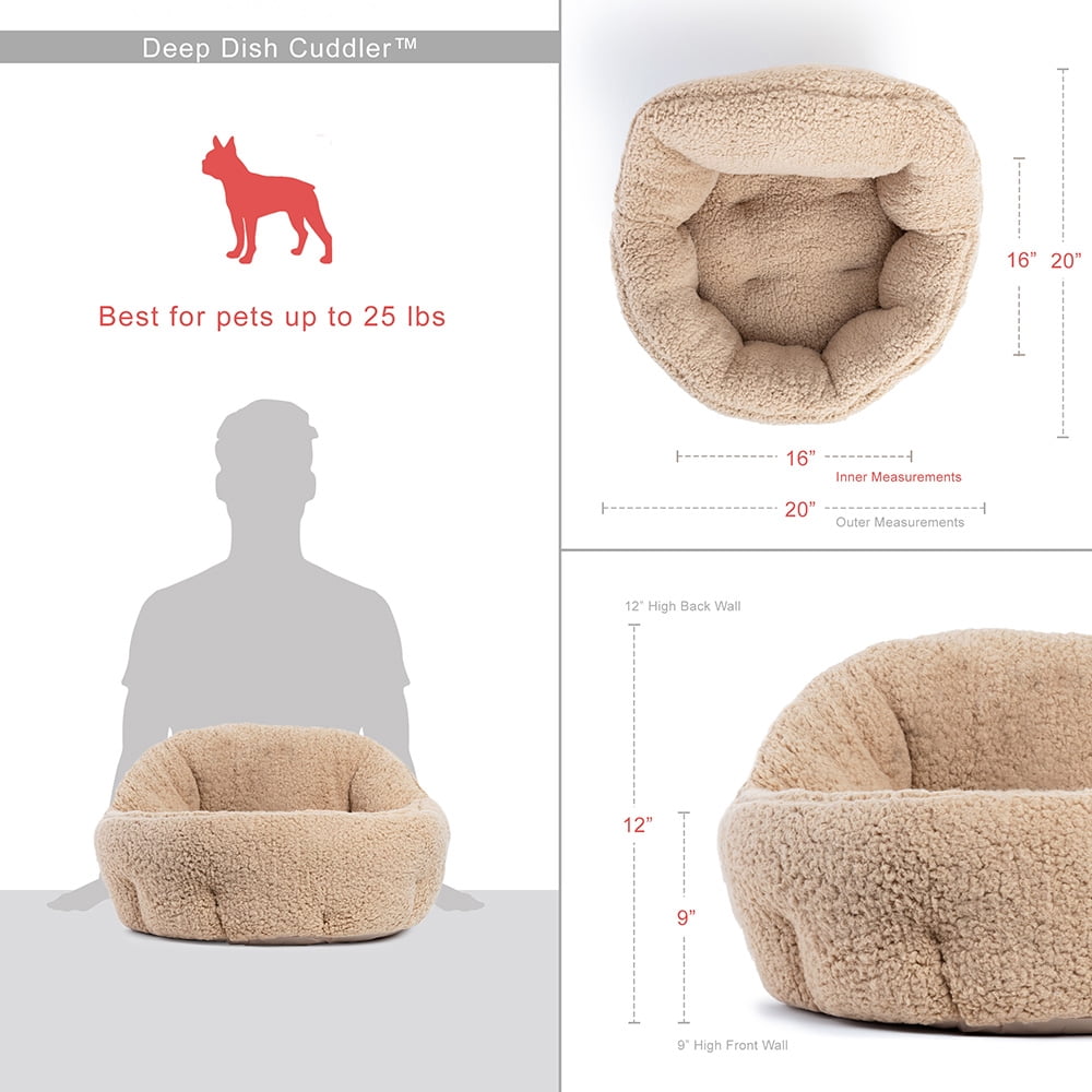 Best Friends By Sheri Deep Dish Sherpa Cuddler Cat Bed, Beige, Standard
