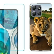 For Motorola Moto G Stylus 5G 2025 Phone Case Cover with Tempered Glass Screen Protector, by OneToughShield - Lion Cub