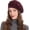 Solid Burgundy, variant on Women Beret hat Reversible Solid Color Floral Warm Knitted Beret Cap