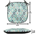 thumbnail image 5 of Turquoise Chair Seating Cushion Set of 4, Dots Doodle Rhombus Diamond Shapes Colorful Geometrical Pattern Art, Seat Pads for Office with Anti-slip Backing, 16"x16", Multicolor Turquoise, by Ambesonne, 5 of 7