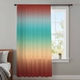 thumbnail image 3 of Burnt Orange Yellow Teal Ombre Sheer Curtains 72 Inches Long, Modern Gradient Abstract Art Light Filering Curtains, Breathable Simi Curtain Privacy Drapes for Living Room Bedroom Window Treatment, 3 of 7