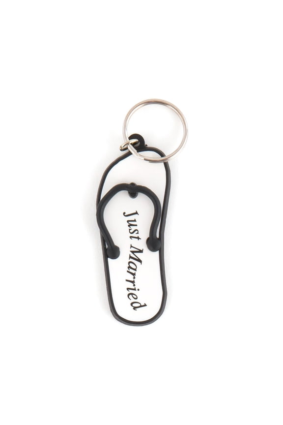 Mini Flip Flop Just Married Key Chains (6 in package)