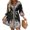 Black, variant on WTOBBY Women's Fashion Floral Print V-Neck 3/4 Sleeve Tie Waist Dress, Casual Midi Dress with Flattering Silhouette for Day to Night Transition,Beige L