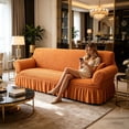 thumbnail image 5 of Stretch Sofa Slipcover, Nonslip Couch Cover with Elastic Bottom, Washable Furniture Protector for 2-5 Seater Couches, Pet Friendly, Soft Breathable Fabric for Living Room, 5 of 9