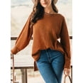 thumbnail image 2 of Cupshe Women's Round Neckline Long Sleeves Split Hem Sweater, 2 of 5