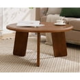 thumbnail image 3 of chairus 32'' Round Coffee Table Solid Wood Side Table Cute Circle End Table for Living Room, Home Decor, Balcony, Walnut, 3 of 7