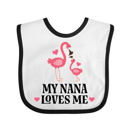 

Inktastic Nana Loves Me Girl Flamingo Gift Baby Girl Bib
