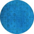thumbnail image 1 of Ahgly Company Indoor Round Oriental Light Blue Industrial Area Rugs, 3' Round, 1 of 4