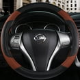 thumbnail image 3 of Leather Car Steering Wheel Cover, Non-Slip Car Wheel Cover Protector Breathable Microfiber Leather Universal Fit for Most Cars(Grey), 3 of 10