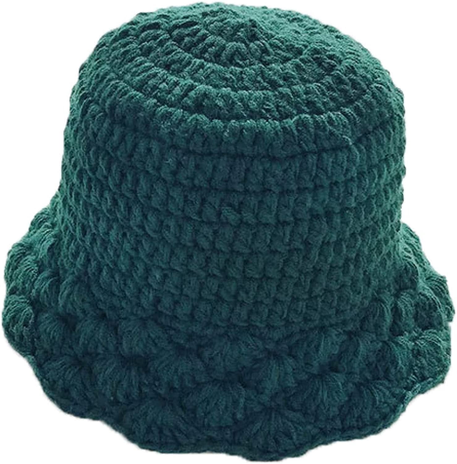 CoCopeaunts Plain Bucket Hat for Women Winter Knitted Unisex Warm Bonnet Cap Trendy Oversized Comfort Ladies Bucket Cap Packable