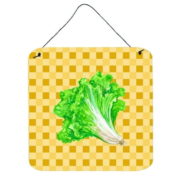 Carolines Treasures BB7203DS66 Lettuce on Basketweave Wall or Door Hanging Prints 6x6 multicolor