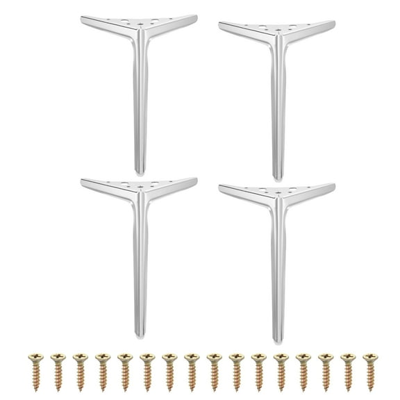 Uxcell 4Pcs Metal Furniture Legs, 10" Triangle Replacement Couch Dresser Legs Furniture Feet for Bed Table Cabinet Sofa(Silver)