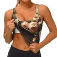 thumbnail image 3 of Hirioo Vintage Peonies Rustic Charm for Women's Sports Vest with Full-Print Design, Stretchy Fabric and Removable Pads-X-Large, 3 of 8