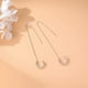 thumbnail image 2 of Pendientes de plata de ley 925 con forma de onda, pendientes de borla envolvente para mujeres, adolescentes, niñas, pendientes colgantes, cadena de enhebrador TUNC Sencillez, 2 of 5