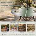 thumbnail image 6 of Round Outdoor Tablecloth with Umbrella Hole and Zipper, Gray Sage Green Tablecloth with Elastic Waterproof, Modern Gradient Geometric Patio Table Covers for 45" - 54" Picnic Pool Tables, 6 of 9