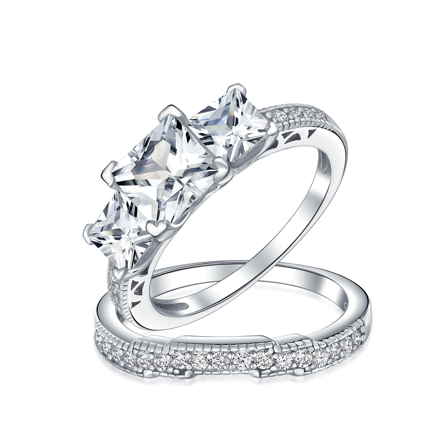 AMDXD Jewellery 925 Sterling Silver Wedding Bands Womens Oval Cut Cubic Zirconia Ring