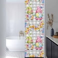 thumbnail image 3 of Easter Gnomes Window Privacy Film,Spring Floral Eggs Flowers Butterflies Gray Plaid Static Cling UV Sun Blocking Window Tint Day and Night,Non-Adhesive One Way Privacy Cover 17.7''x78.7'', 3 of 7