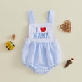 thumbnail image 2 of enyan Newborn Baby Boy Embroidery Sleeveless Smocked Bubble Romper Plaid Bodysuit summer Clothes, Baby Clothes,Blue,12-18 Months, 2 of 4